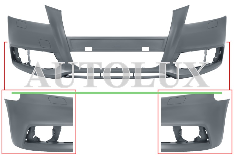 Parachoques audi a3 2008-2012 delantero / modelo s-line / con lavafaros / imprimado.  Referencia OE:8P0807105MGRU