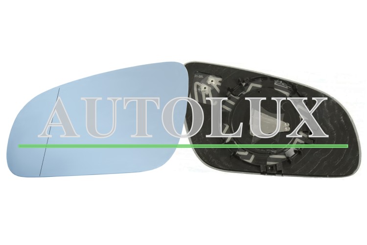 Cristal espejo retrovisor audi a8 2002-2007 con soporte / termico / asferico / azul / izquierdo.  Referencia OE:4E0857535B