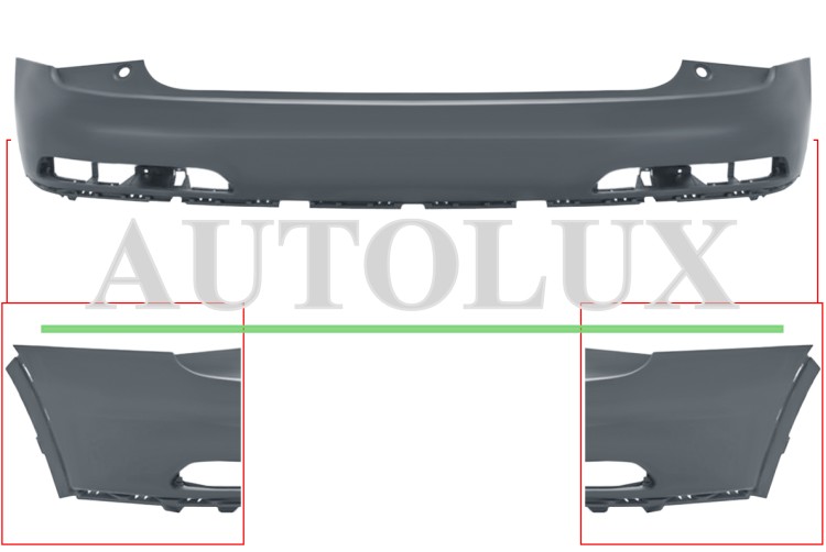 Parachoques audi q3 2011-2015 trasero / superior / imprimado.  Referencia OE:8U0807067GRU