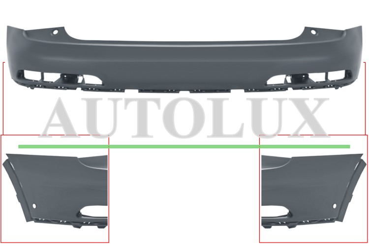 Parachoques audi q3 2011-2015 trasero / superior / con sensor / con park assist / imprimado.  Referencia OE:8U0807067CGRU