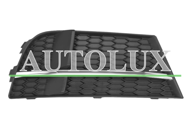 Rejilla audi a3 2016-2020 3/4/5 puertas / cabrio / parachoques delantero / modelo s-line / moldura cromada / derecha.  Referencia OE:8V3807682ACBMO