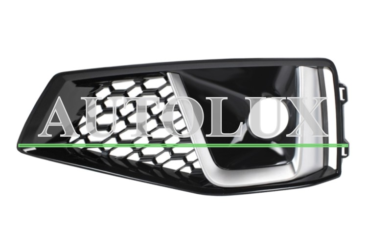 Rejilla audi a4 2018-2019 parachoques delantero / modelo s-line / con antiniebla / moldura gris plata / negra brillante / izquierda.  Referencia OE:8W0807681JRU6