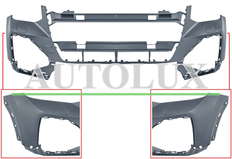Parachoques audi q2 2020-> delantero / con lavafaros / imprimado.  Referencia OE:81A807065GRU