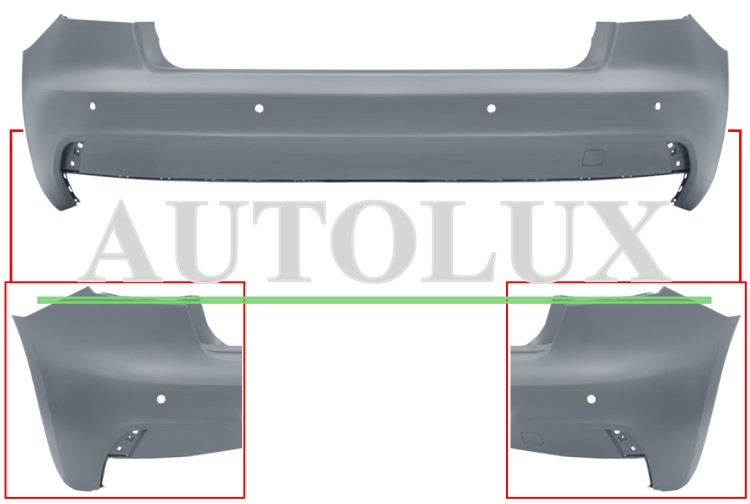 Parachoques audi a1 2018-> trasero / con sensor / imprimado.  Referencia OE:82A807067AGRU