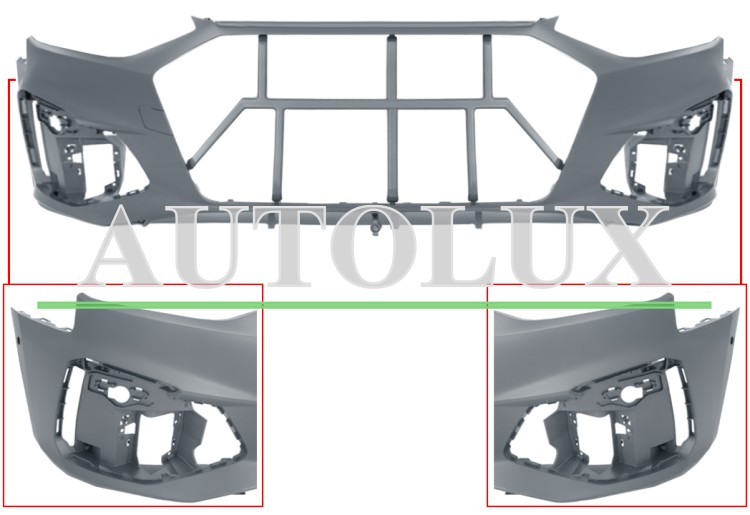 Parachoques audi a4 2019-2024 delantero / modelo s-line / con sensor / con park assist / imprimado.  Referencia OE:8W0807065BFGRU