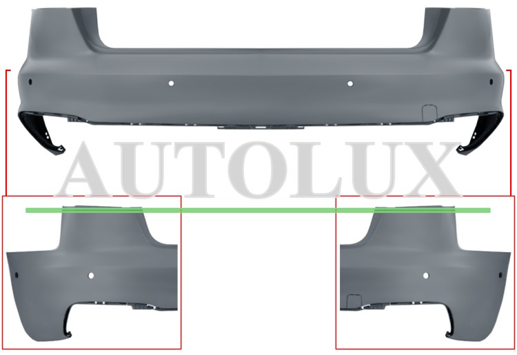 Parachoques audi a4 2019-2024 trasero / sedan / modelo s-line / con sensor / con park assist / imprimado.  Referencia OE:8W5807067LGRU