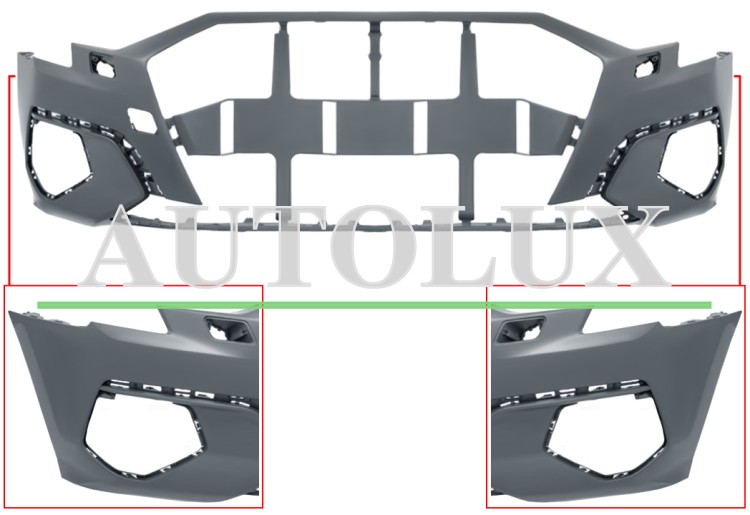 Parachoques audi a3 2020-2024 delantero / con lavafaros / imprimado.  Referencia OE:8Y0807065GRU