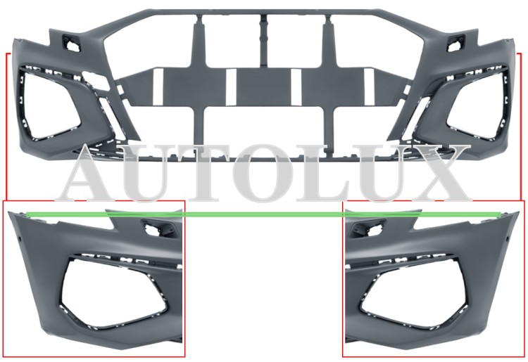 Parachoques audi a3 2020-2024 delantero / modelo s-line / con lavafaros / con 2 sensor / con park assist / imprimado.  Referencia OE:8Y0807065CGRU