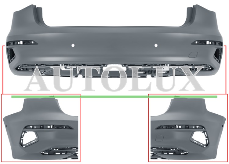 Parachoques audi a3 2020-2024 trasero / 5 puertas / con 4 sensor / con park assist / imprimado.  Referencia OE:8Y4807067BGRU