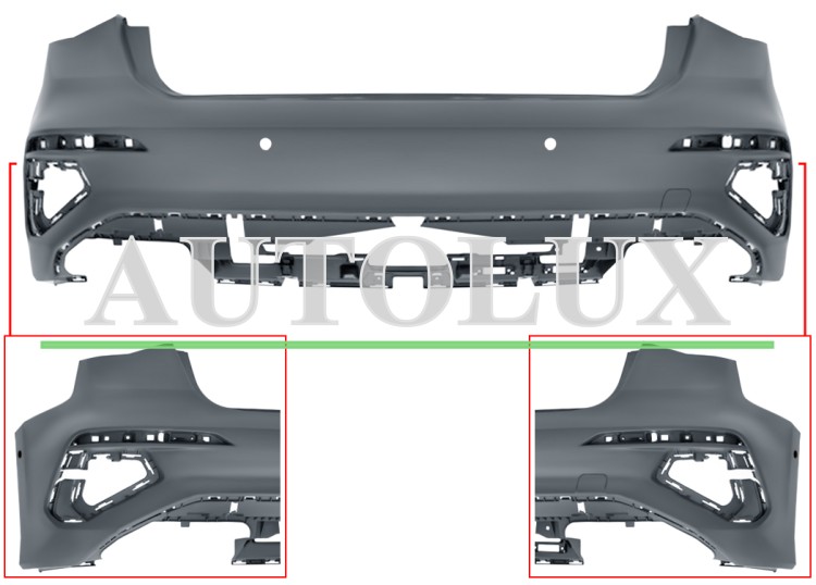 Parachoques audi a3 2020-2024 trasero / 5 puertas / modelo s-line / con 4 sensor / con park assist / imprimado.  Referencia OE:8Y4807067EGRU