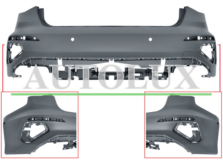 Parachoques audi a3 2020-2024 trasero / 4 puertas / modelo s-line / con 4 sensor / con park assist / imprimado.  Referencia OE:8Y5807067EGRU