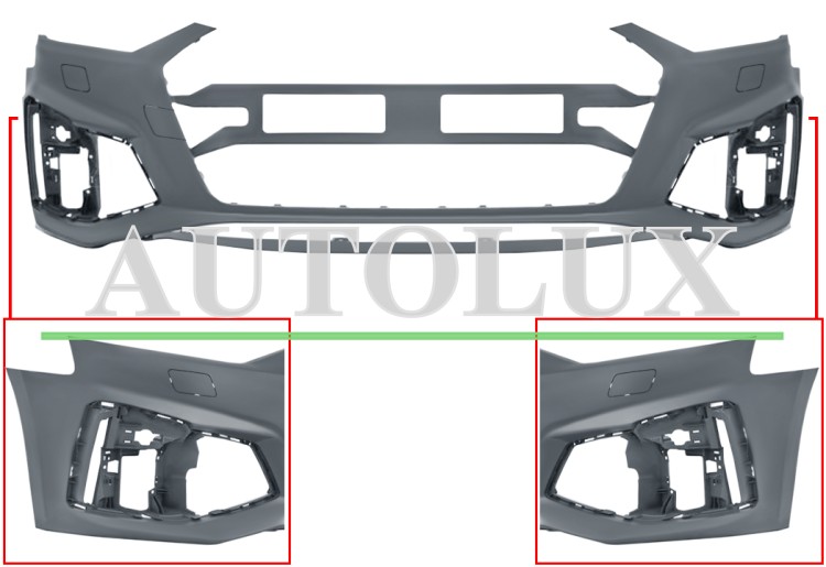 Parachoques audi a5 2019-2024 delantero / modelo s-line / con lavafaros / imprimado.  Referencia OE:8W6807065ADGRU
