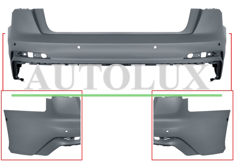 Parachoques audi a6 2019-2023 trasero / sedan / modelo s-line / con sensor / con park assist / imprimado.  Referencia OE:4K5807067HGRU