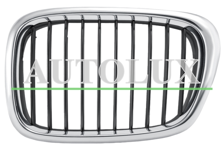 Rejilla bmw serie 5 e39 2001-2003 frente / marco cromada / lamas negra / izquierda.  Referencia OE:51137005837