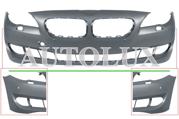 Parachoques bmw serie 5 f10-f11 2010-2013 delantero / con lavafaros / con sensor / imprimado.  Referencia OE:51117285961