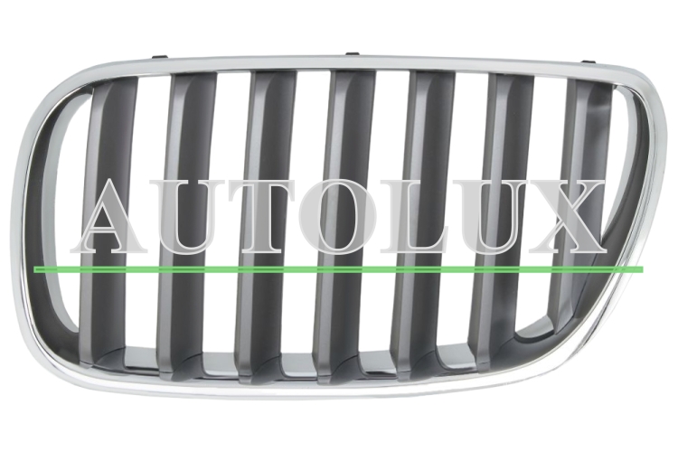 Rejilla bmw x3 e83 2006-2010 frente / marco cromado / lamas titanio negro / izquierda.  Referencia OE:51113420091