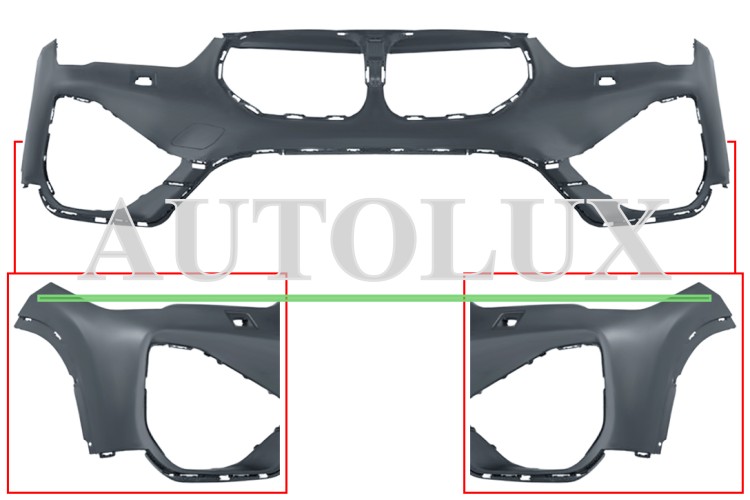 Parachoques bmw x1 f48 2019-2022 delantero / superior / con lavafaros / imprimado.  Referencia OE:51119883245