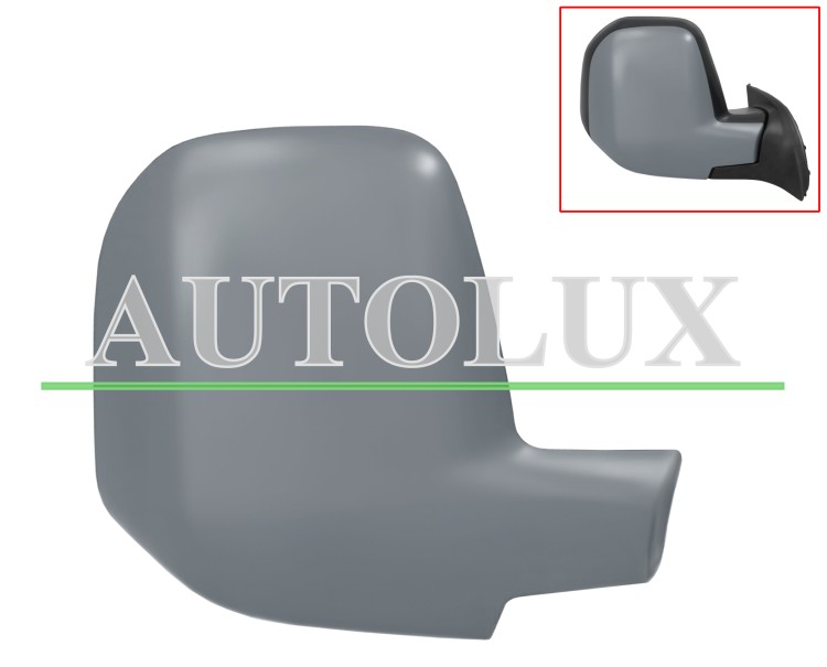 Carcasa espejo retrovisor peugeot partner 2008-2012 imprimada / derecha.  Referencia OE:8152F5