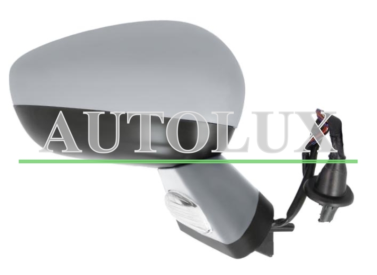 Espejo retrovisor citroen c4 2010-2011 electrico / base imprimada / termico / luz cortesia / abatible electricamente / sonda / carcasa imprimada / derecho.  Referencia OE:8154SV