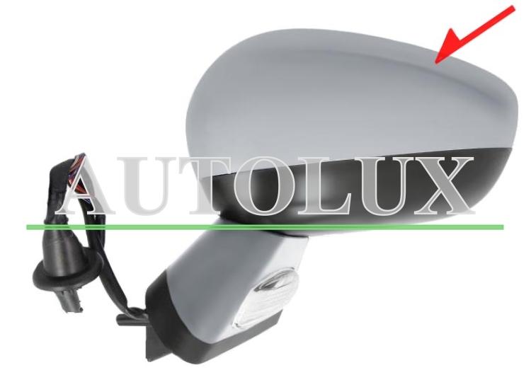 Espejo retrovisor citroen c4 2011-2018 electrico / base imprimada / termico / luz cortesia / abatible electricamente / carcasa imprimada / izquierdo.  Referencia OE:1608534580