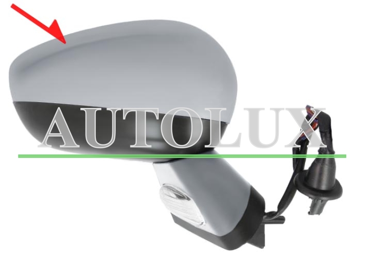 Espejo retrovisor citroen c4 2011-2018 electrico / base imprimada / termico / luz cortesia / abatible electricamente / memoria / sonda / carcasa imprimada / derecho.  Referencia OE:1608534280