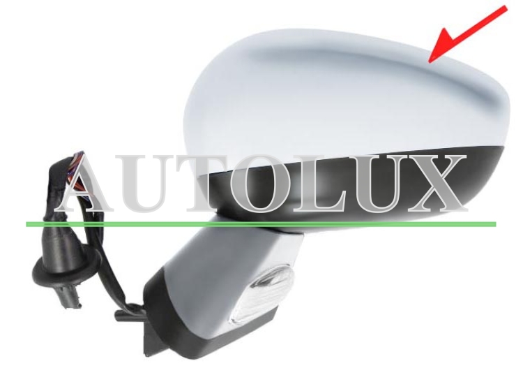 Espejo retrovisor citroen c4 2011-2018 electrico / base imprimada / termico / luz cortesia / abatible electricamente / memoria / carcasa cromado / izquierdo.  Referencia OE:1608534680