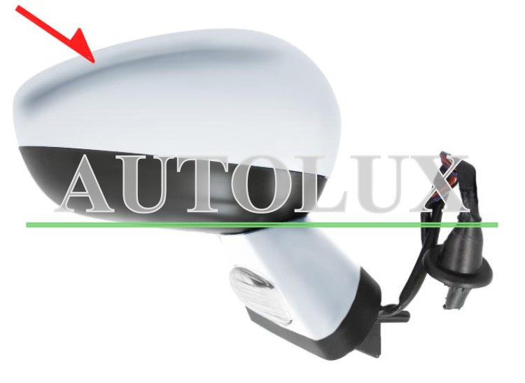 Espejo retrovisor citroen c4 2011-2018 electrico / base cromada / termico / luz cortesia / abatible electricamente / memoria / side assist / con sonda / carcasa cromada / derecho.  Referencia OE:1608534380