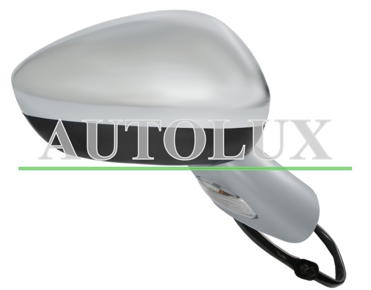 Espejo retrovisor citroen c5 2009-2018 electrico / termico / piloto intermitente / abatible electricamente / con sonda / carcasa cromada / derecho.  Referencia OE:1606404880