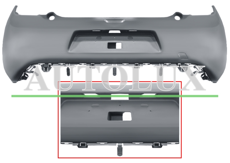 Parachoques citroen ds3 2010-2016 trasero / imprimado.  Referencia OE:1611631480