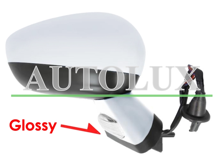 Espejo retrovisor citroen ds4 2011-2015 negro glossy / electrico / base cromada / termico / luz cortesia / abatible electricamente / memoria / sonda / carcasa cromado / derecho.  Referencia OE:96721211VV