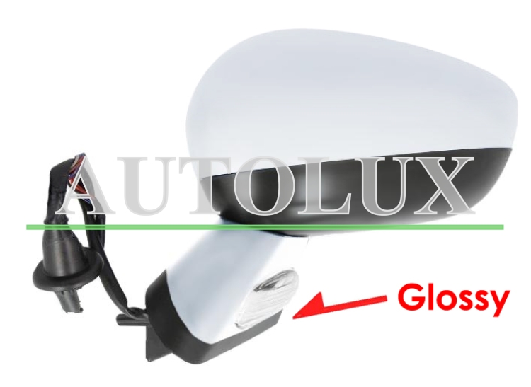 Espejo retrovisor citroen ds4 2011-2015 negro glossy / electrico / base cromada / termico / luz cortesia / abatible electricamente / memoria / carcasa cromado / izquierdo.  Referencia OE:96721200VV