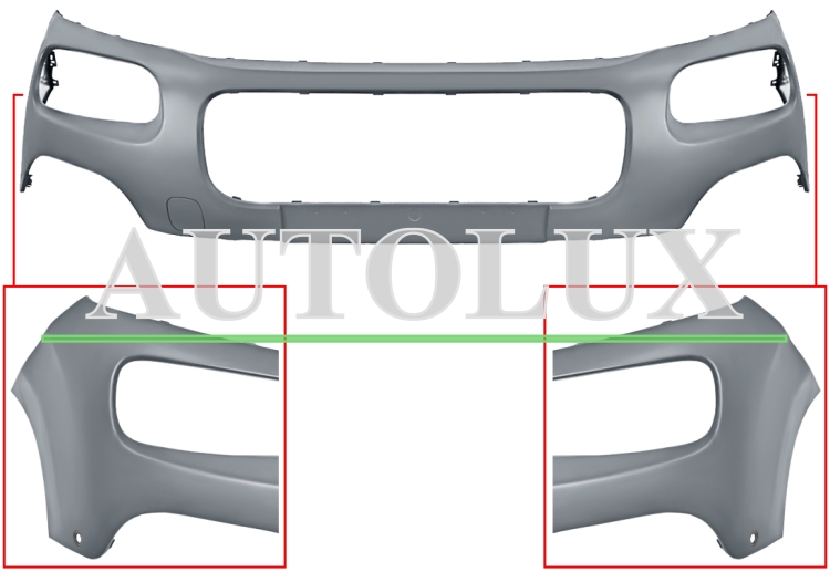 Parachoques citroen berlingo 2018-> multispace / delantero / superior / con 2 sensor / con park assist / imprimado.  Referencia OE:1632657080