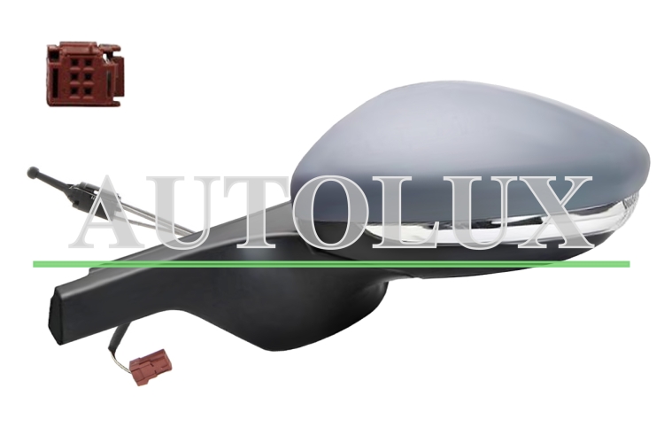 Espejo retrovisor citroen c3 2016-2018 conector rojo / mecanico / piloto intermitente / imprimado / izquierdo.  Referencia OE:1607512580