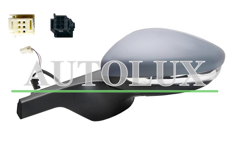 Espejo retrovisor citroen c3 2020-2024 conector negro/blanco / electrico / termico / piloto intermitente / abatible electricamente / imprimado / izquierdo.  Referencia OE:98267133XT