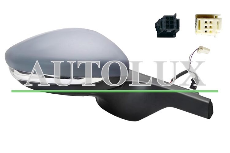 Espejo retrovisor citroen c3 2020-2024 conector negro/blanco / electrico / termico / piloto intermitente / abatible electricamente / side assist / sonda / imprimado / derecho.  Referencia OE:98267127XT