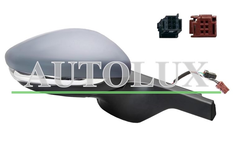Espejo retrovisor citroen c3 2016-2018 conector rojo/negro / electrico / termico / piloto intermitente / side assist / sonda / imprimada / derecho.  Referencia OE:98128560XT