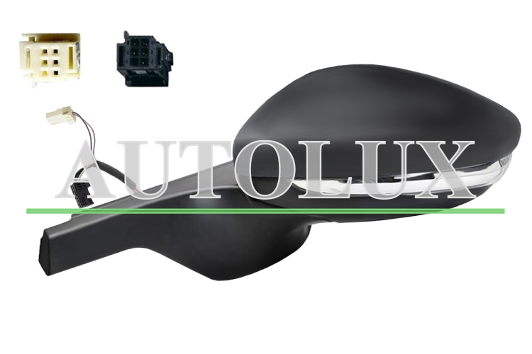 Espejo retrovisor citroen c3 2020-2024 conector negro/blanco / electrico / termico / piloto intermitente / abatible electricamente / izquierdo.  Referencia OE:16075127XT