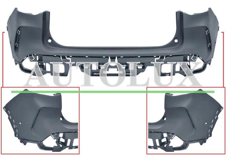 Parachoques citroen c4 2020-> trasero / con 2 sensor / imprimado.  Referencia OE:983533481T