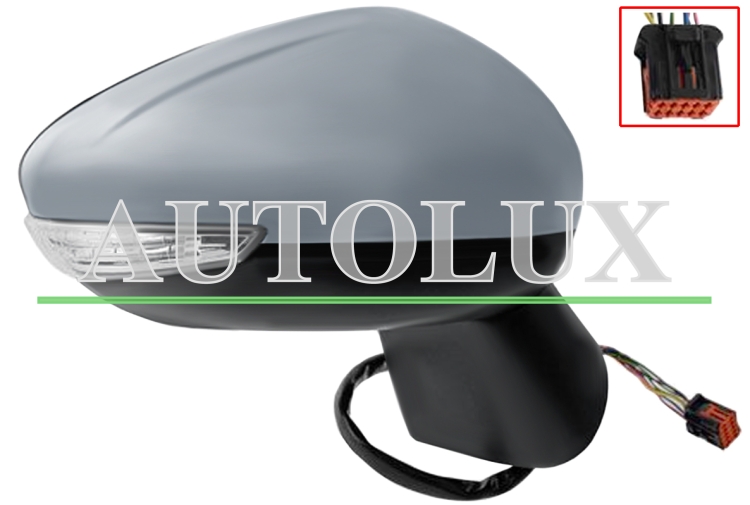 Espejo retrovisor citroen c3 aircross 2017-2020 electrico / termico / piloto intermitente / sonda / imprimado / derecho.  Referencia OE:98179847XT