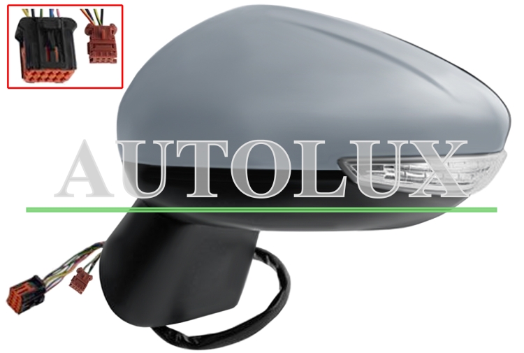Espejo retrovisor citroen c3 aircross 2020-2024 electrico / termico / piloto intermitente / luz cortesia / abatible electricamente / side assist / imprimado / izquierdo.  Referencia OE:98179852XT