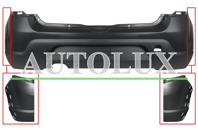Parachoques dacia sandero 2008-2013 trasero / modelo stepway.  Referencia OE:850226615R