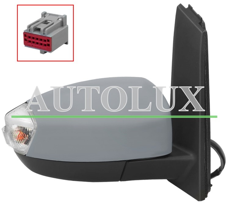 Espejo retrovisor ford c-max 2010-2015 electrico / termico / luz cortesia / abatible electricamente / side assist / imprimado / derecho.  Referencia OE:1500039
