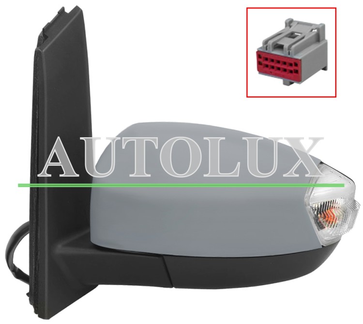 Espejo retrovisor ford c-max 2010-2015 electrico / termico / luz cortesia / abatible electricamente / side assist / imprimado / izquierdo.  Referencia OE:1500040