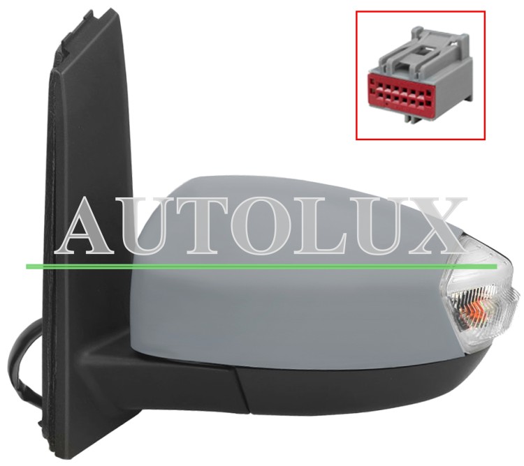 Espejo retrovisor ford c-max 2015-2021 electrico / termico / luz cortesia / abatible electricamente / side assist / imprimado / izquierdo.  Referencia OE:1500040