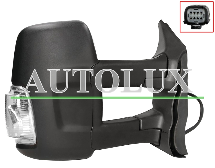 Espejo retrovisor ford transit 2014-2019 brazo largo / manual / piloto intermitente blanco wy5w / derecho.  Referencia OE:1911138