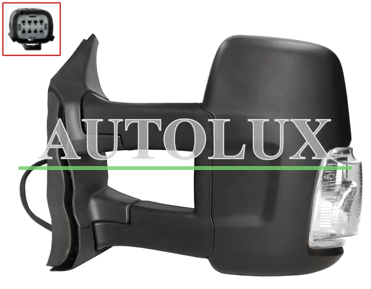 Espejo retrovisor ford transit 2014-2019 brazo largo / manual / piloto intermitente blanco wy5w / izquierdo.  Referencia OE:1911156