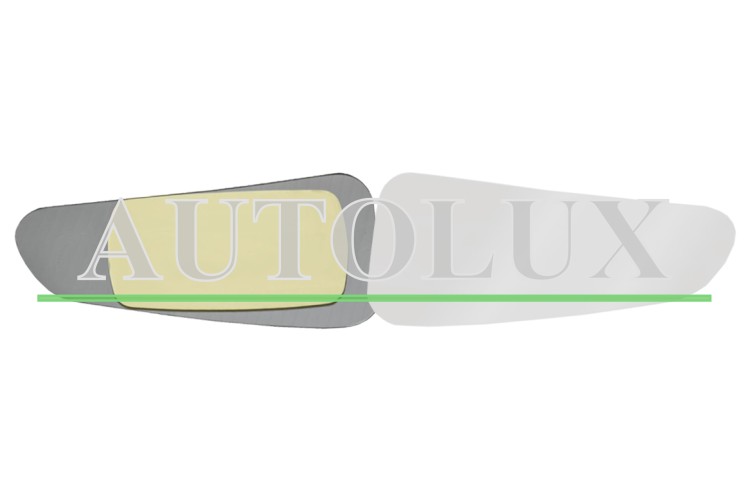 Cristal espejo retrovisor ford transit custom 2013-2018 con soporte / inferior / convexo / derecho.  Referencia OE:1765489
