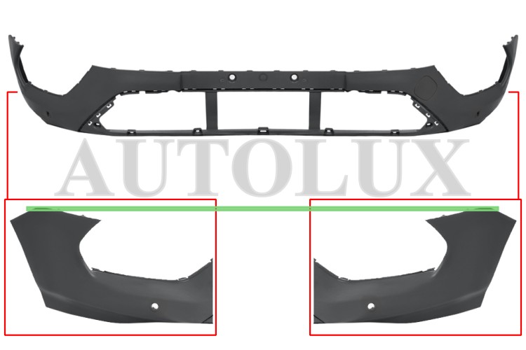 Parachoques ford tourneo custom 2018-2023 delantero / inferior / con sensor / imprimado.  Referencia OE:2292596