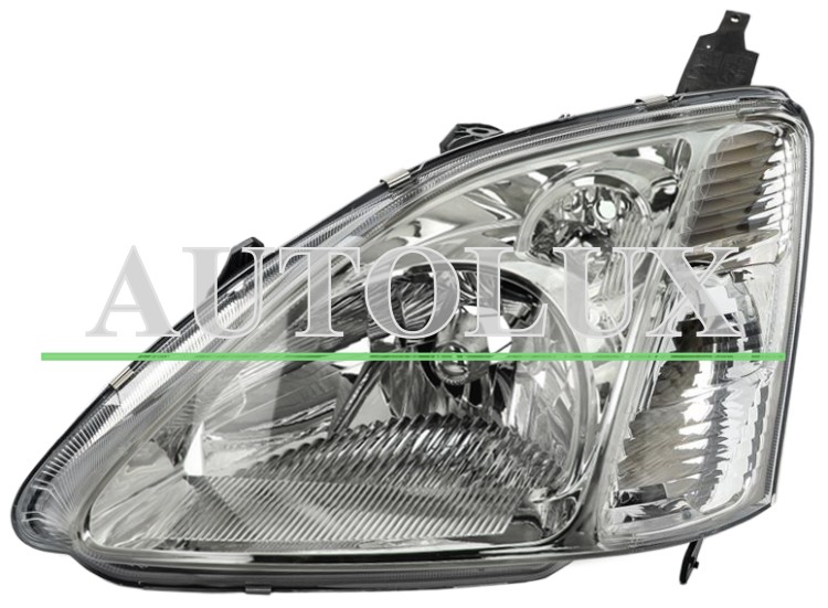 Faro delantero HONDA Civic 2001-2004 izquierdo - Ref. OE: 33151S6AG01 Faro delantero honda civic 2001-2002 3/5 puertas / base cromada clara / izquierdo.  Referencia OE:33151S6AG01
