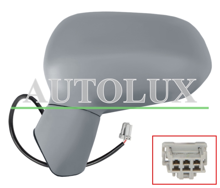 Espejo retrovisor honda jazz 2002-2004 electrico / imprimado / izquierdo.  Referencia OE:76250SAAG12